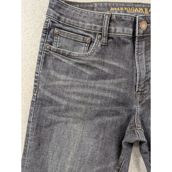 American Eagle Jeans Mens Size 32x34 Blue Original Straight Faded Whiskers Y2K - Picture 2 of 14